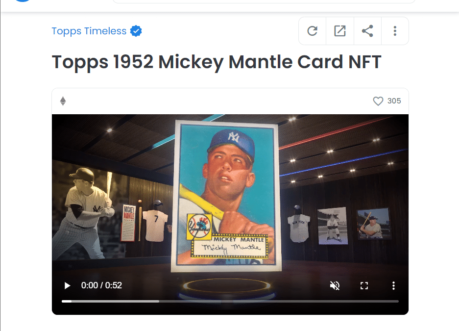 Mickey Mantle NFT Sells for $471K at Auction